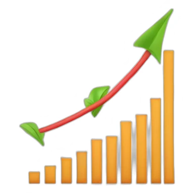 profit graph growing sticker