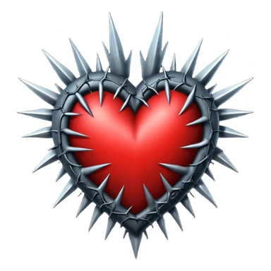 black gothic heart with thorns, dramatic sticker