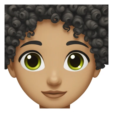 an black  green eyes curly black hair and caucasian sticker