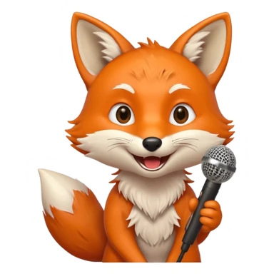 fox  singing with mic  sticker