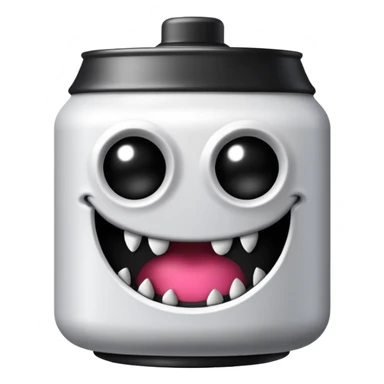 Crea un emoji de una lata de monster blanca de la bebida energética de la bebida sticker