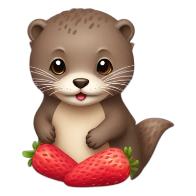 Loutre sur fraise sticker