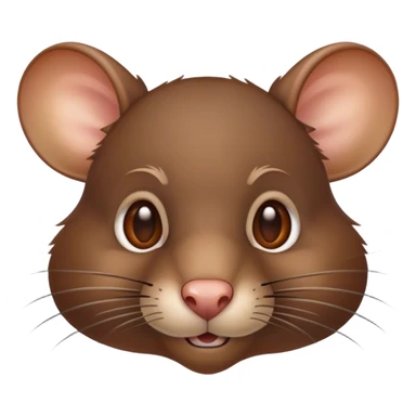 Cinematic Noble Brown Rat Portrait Emoji, Poised and alert, with a sleek, agile build and a smooth, well-groomed coat of warm brown fur, beady, determined eyes, Simplified yet sharp and sophisticated features, highly detailed, glowing with a soft, dignified glow, high shine, intelligent and resourceful, stylized with an air of urban savvy, focused and attentive, soft glowing outline, capturing the essence of a watchful and confident rat that feels as though it could scurry out of the screen with effortless authority! sticker