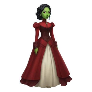 gamora in Victorian dress elegant red full body  sticker