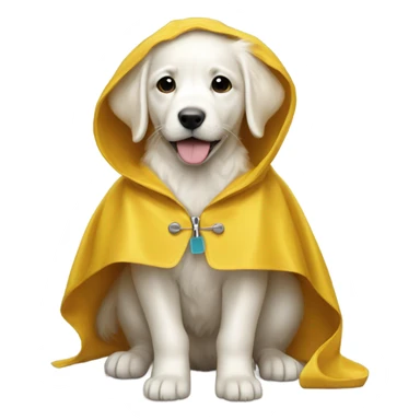 White puppy Golden retriever raincoat sticker