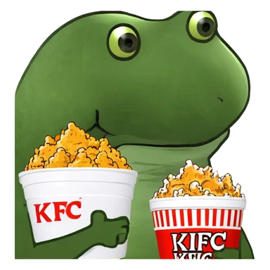 holding a bucket of kfc chicken sticker