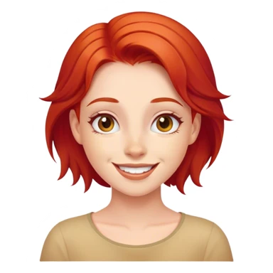 happy girl with red hair sticker