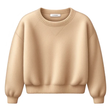 super realistic beige cashmere crop sweater isolated sticker