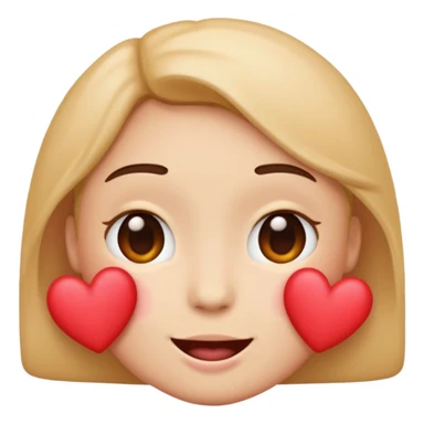 Emoji face ThAtS is blushing and has hearts around it sticker