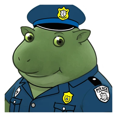 fat pig in a police costume  sticker