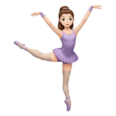 Ballet dancer in over the knee socks, leotard and long brown hair sticker