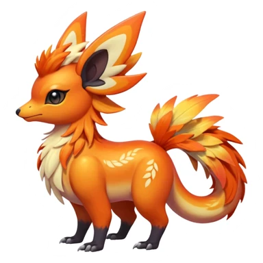  Shiny iridescent light warmly colored reddish-orange-gold-gradients neon vibrant colorful pastel flourishing flurry fuzzy Nargacuga-Palkia-Meloetta-Noibat-fusion-animal-Fakémon-hybrid-creature, by griffsnuff sticker