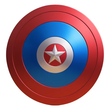 Captain America shield, red and blue colors only, metallic effect sticker