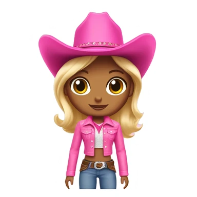 Pink barbie cowboy outfit sticker