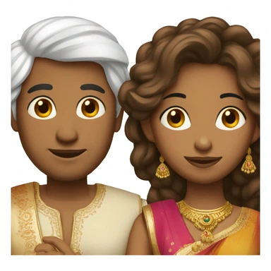 Indian and white couple sticker