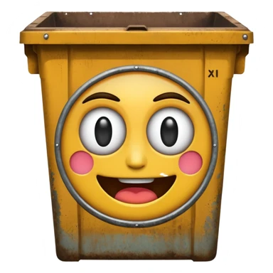 This ai emoji generator in a dumpster sticker