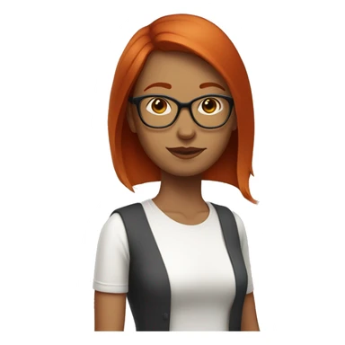 shortstraight red hair, glasses, slim, moderate complexion, mid thirties woman sticker