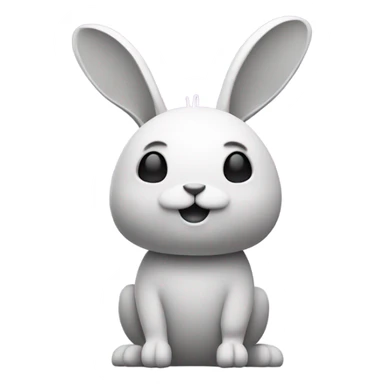 retrofuturistic minimalist rabbit, only colors available are white, black, grey, pink, purple, orange, yellow, green, do not mix them sticker