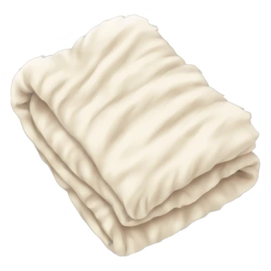 Cream fluffy folded blanket sticker