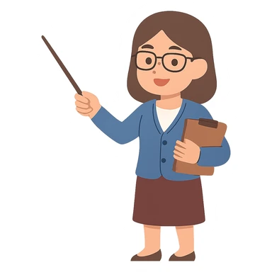 flat toon style teacher sticker