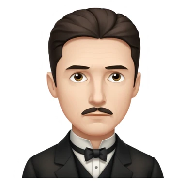 Nikolai Tesla, pensive sticker