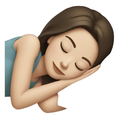 Brunette with pale skin girl sleeping sticker