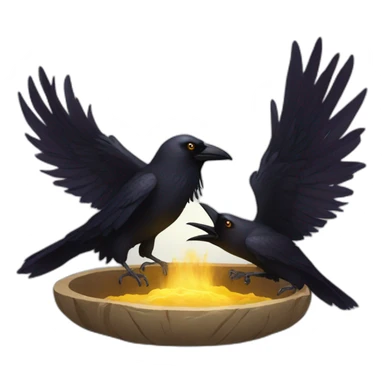 godly raven doing ritual sticker