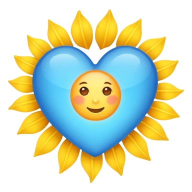 blue hearts with sun sticker