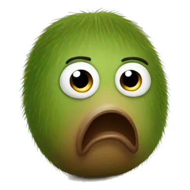 kiwi with sad face sticker