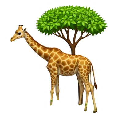 giraffe eating leaves from a tree sticker
