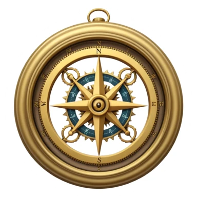 vintage compass with exposed gears sticker