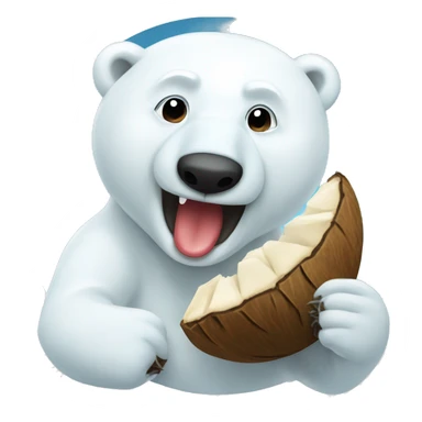 Polar bear eating a coconut sticker