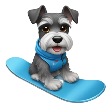 Miniature schnauzer snowboarding  sticker