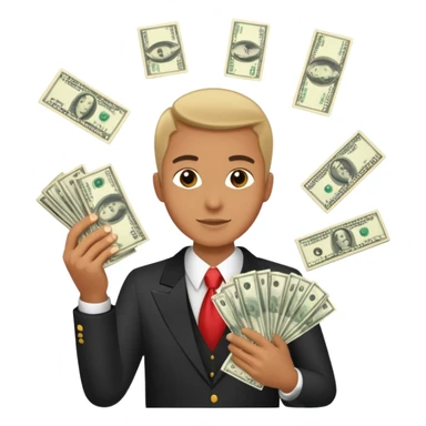 Add more cash flying around, bundles of US dollars, casino winnings vibe, lucky flight, jackpot feeling sticker