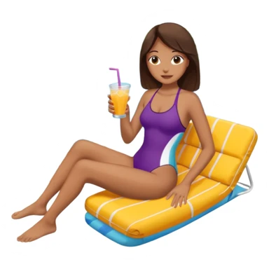 On holiday next to pool ￼ sticker