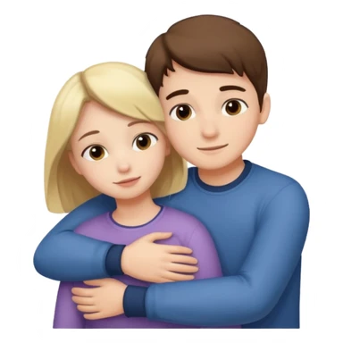 Girl hugging boy from behind sticker