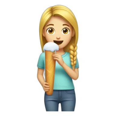 Girl eating ice stick sticker