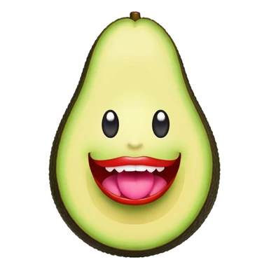 Aguacate con una boca roja y grande con uñas largas color rosa  sticker