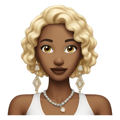 Model with cute jewelry sticker