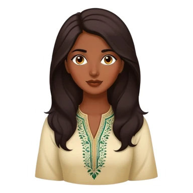 Gorgeous dark Pakistani lady lushes hair out  sticker