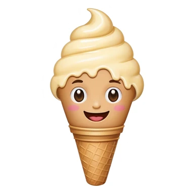 Happy face with a ice cream  sticker