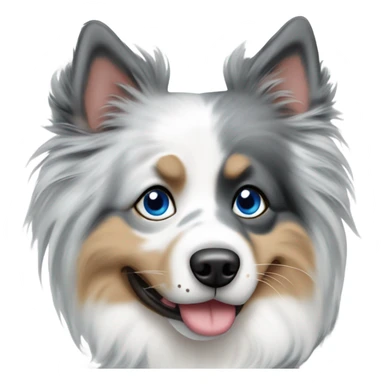 Blue Merle spitz nain with a One blue eye sticker