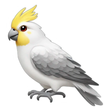 Cockatiel white grey crazy sticker