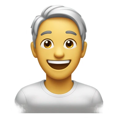 Smiling very happy but ear to ear sticker