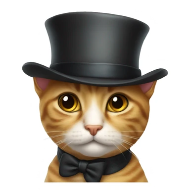 Cat with tophat sticker