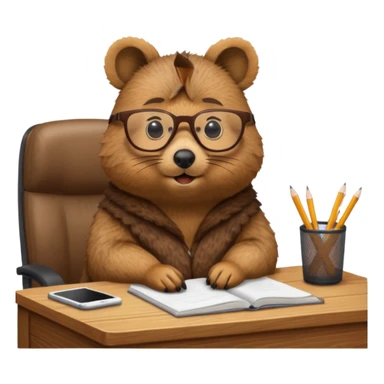 work with desktop quokka wearing glasses sticker