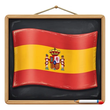 chalkboard with the flag of Spain sticker