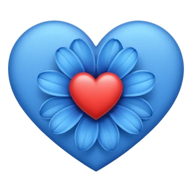a blue flower heart emoji sticker