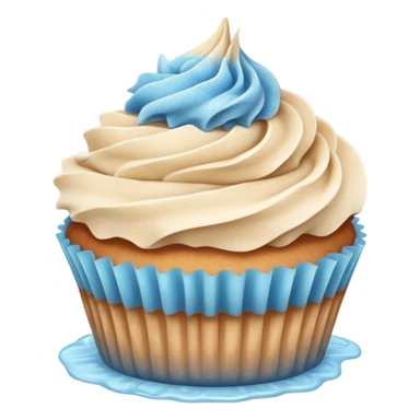 Vanilla cupcake with cinnamon and blue jelly frosting dusted with cinnamon sticker