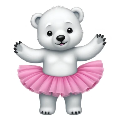 Polar bear with a  pink tutti  sticker